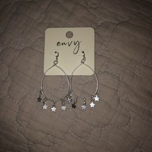 Hoop earrings with star dangles